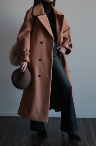 <img class='new_mark_img1' src='https://img.shop-pro.jp/img/new/icons14.gif' style='border:none;display:inline;margin:0px;padding:0px;width:auto;' />convertible collar fake leather piping wool coat / brown