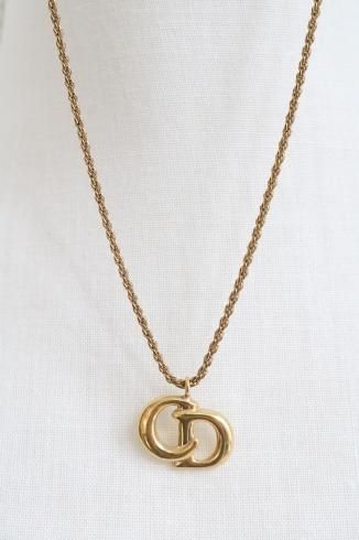 vintageChristian Dior / CD logo motif necklace