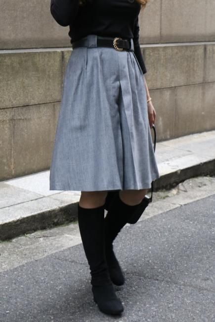 人気 ブランド チェック vintage】Christian Dior / inverted pleats culottes skirt パンツ