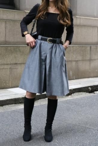 vintageChristian Dior / inverted pleats culottes skirt 