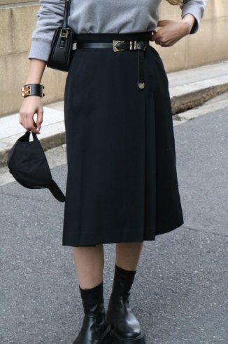 【vintage】Christian Dior / box pleats midi skirt