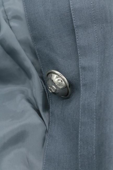 vintage】Christian Dior / stand collar CD motif logo button linen