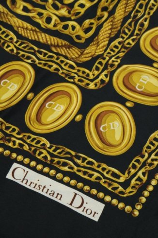 【vintage】Christian Dior / jewelry pattern silk scarf