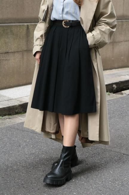 vintage】Yves Saint Laurent / inverted pleats midi skirt