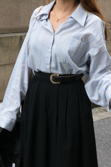 vintage】Yves Saint Laurent / inverted pleats midi skirt