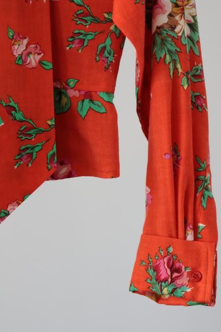 vintage】KENZO / front ribbon tie blouse & circular long