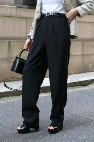 vintageYves Saint Laurent / center press straight slacks pants