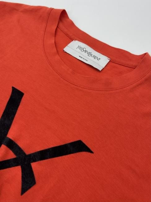 USED】Yves Saint Laurent / YSL cassandra logo round neck tee