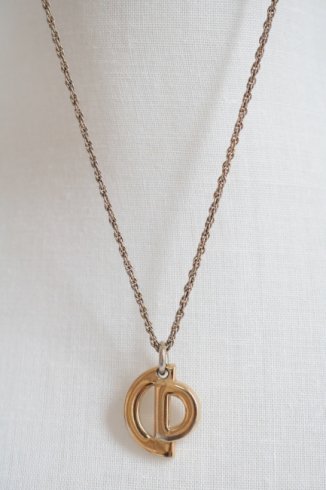 【vintage】Christian Dior / CD logo motif top necklace