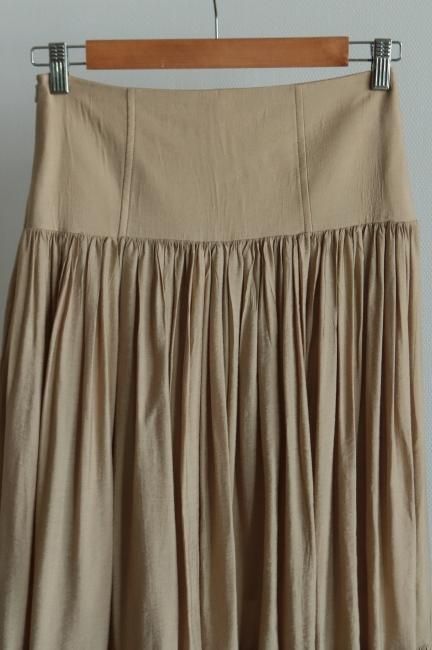 マダマダ　MADDER MADDER ティアードスカート high waist tiered volume maxi skirt / beige - Madder vintage