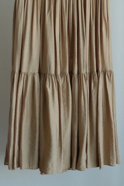 high waist tiered volume maxi skirt / beige - Madder vintage