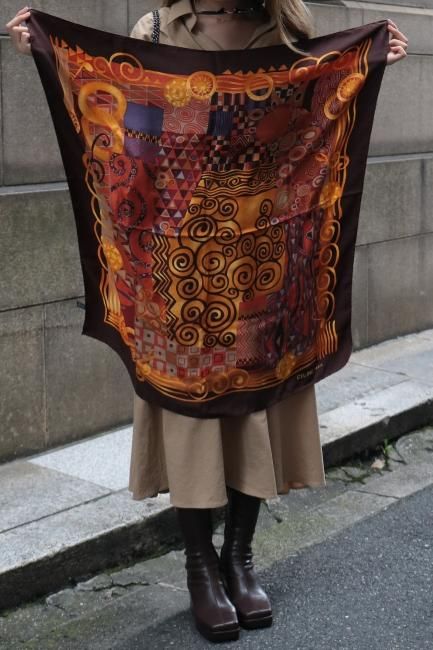 vintage】CELINE / textile logo & macadam pattern silk scarf vintage】CELINE / textile logo & macadam pattern silk scarf