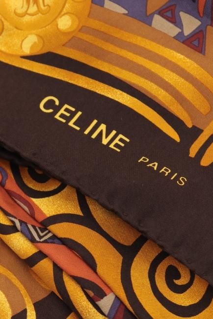 vintage】CELINE / textile logo & macadam pattern silk scarf vintage】CELINE / textile logo & macadam pattern silk scarf