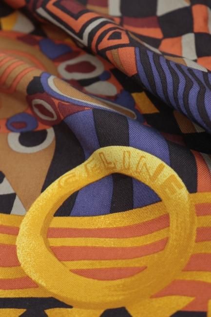 vintage】CELINE / textile logo & macadam pattern silk scarf vintage】CELINE / textile logo & macadam pattern silk scarf