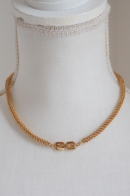 vintage】GIVENCHY / GG logo taranto chain necklace - Madder vintage