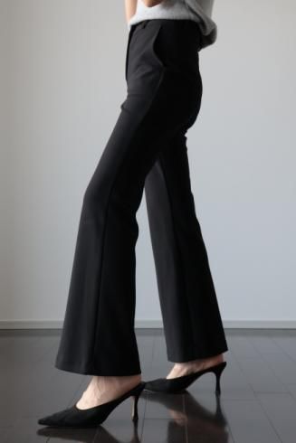 cut flare center press super stretch slacks pants