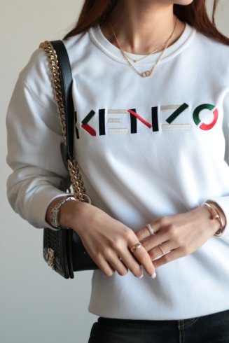 vintageKENZO / logo embroidery sweatshirt