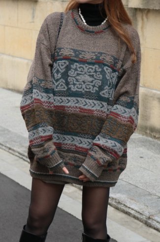 vintageVALENTINO / crew neck oversized knit sweater