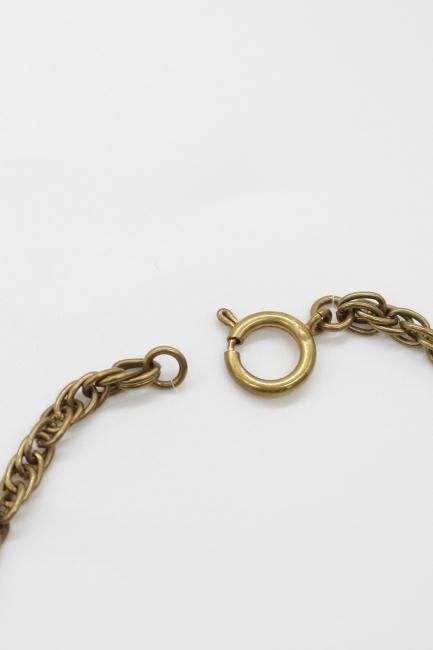 vintage】CHANEL / COCO mark round plate necklace - Madder