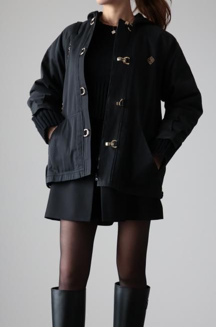 vintage】Christian Dior / 2way hood gold clasp & zip up vintage】Christian Dior / 2way hood gold clasp & zip up