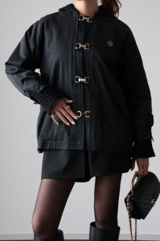 vintageChristian Dior / 2way hood gold clasp & zip up jacket