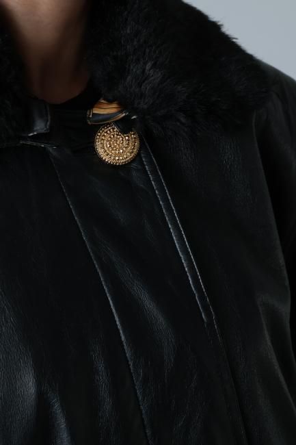 vintage】GIANNI VALENTINO / 3way collar lamb leather coat vintage】GIANNI VALENTINO / 3way collar lamb leather coat