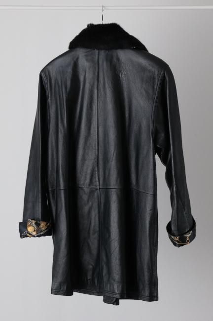vintage】GIANNI VALENTINO / 3way collar lamb leather coat vintage】GIANNI VALENTINO / 3way collar lamb leather coat