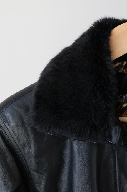 vintage】GIANNI VALENTINO / 3way collar lamb leather coat vintage】GIANNI VALENTINO / 3way collar lamb leather coat