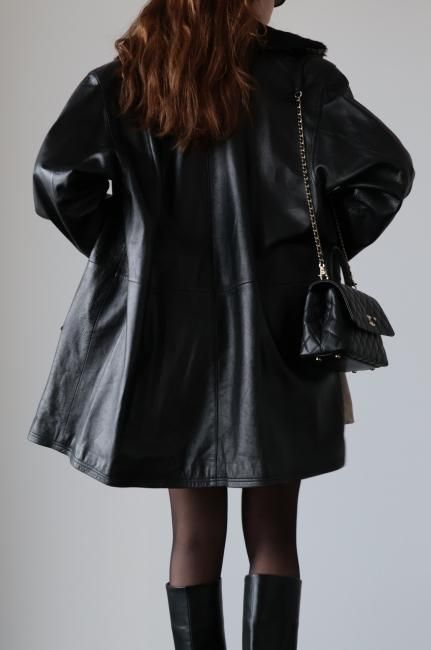 vintage】GIANNI VALENTINO / 3way collar lamb leather coat vintage】GIANNI VALENTINO / 3way collar lamb leather coat