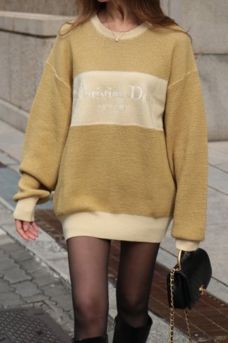 【vintage】Christian Dior / logo embroidery oversized sweater