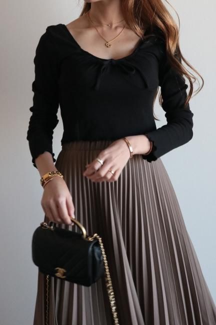 ribbon mellow lib tops / black - Madder vintage ribbon mellow lib tops / black - Madder vintage