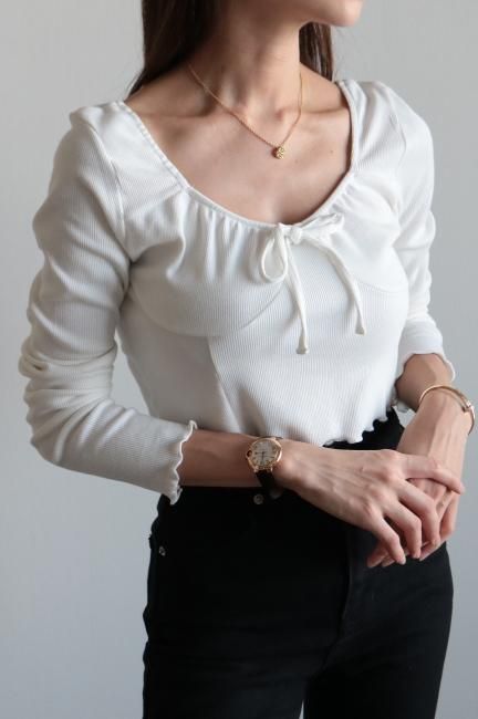 ribbon mellow lib tops / ivory - Madder vintage ribbon mellow lib tops / ivory - Madder vintage