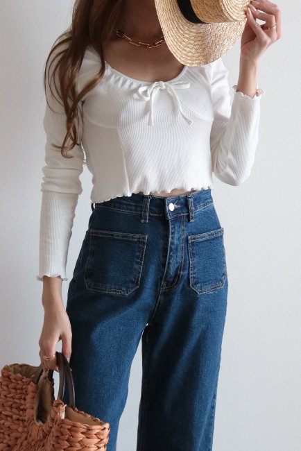 ribbon mellow lib tops / ivory - Madder vintage