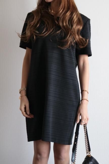 vintage】Yves Saint Laurent / black shift dress - Madder vintage