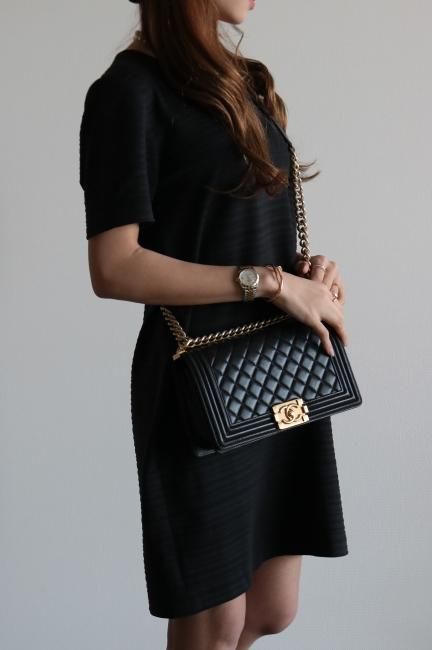 vintage】Yves Saint Laurent / black shift dress - Madder vintage