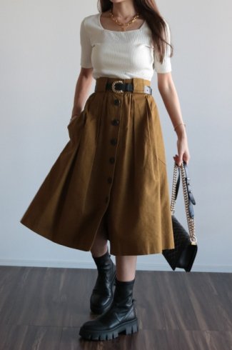 【vintage】Yves Saint Laurent / button down linen mix skirt