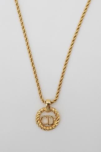 vintageChristian Dior / CD logo circle necklace