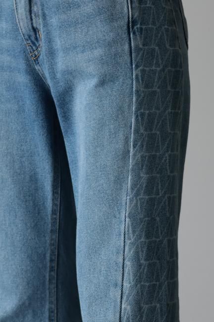 side switching flare denim pants / blue - Madder vintage
