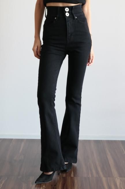 新しいエルメス waist high boots Madder - black / pants denim stretch cut パンツ