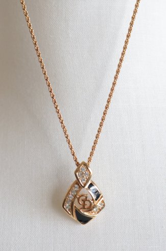 vintageChristian Dior / CD logo rhinestone necklace