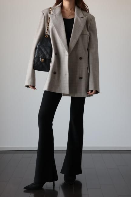 double breasted tailored jacket / greige - Madder vintage