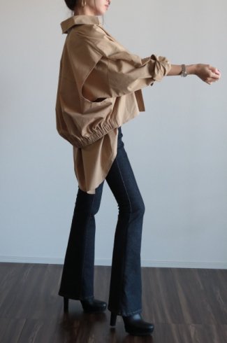 layered design cotton jacket / beige