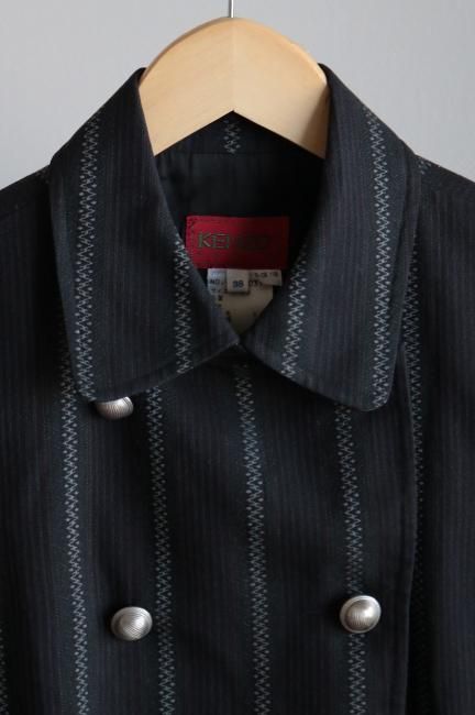 KENZO PARIS / ヴィンテージ ストライプジャケット（90s) vintage】KENZO / 90's double breasted stripe short jacket - Madder