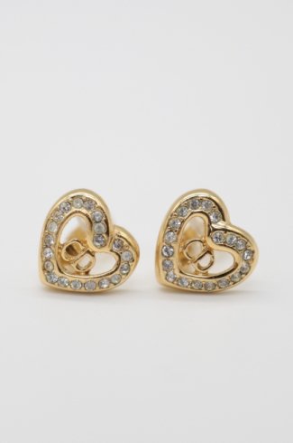 【vintage】Christian Dior / CD logo heart motif earring