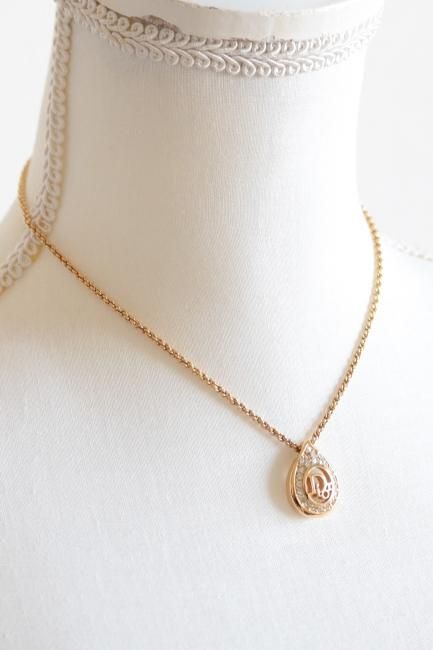 vintage】Christian Dior / Dior logo teardrop rhinestone vintage】Christian Dior / Dior logo teardrop rhinestone