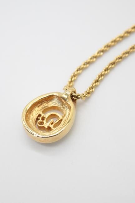 vintage】Christian Dior / Dior logo teardrop rhinestone
