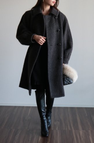 【vintage】Yves Saint Laurent / double breasted soutien collar coat 