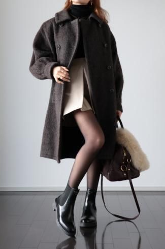 vintageYves Saint Laurent / double breasted soutien collar coat 