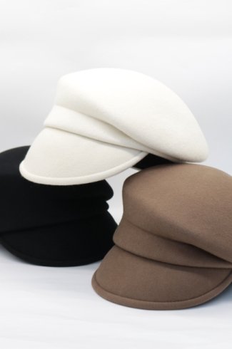 asymmetry wool casquette / 3colorways