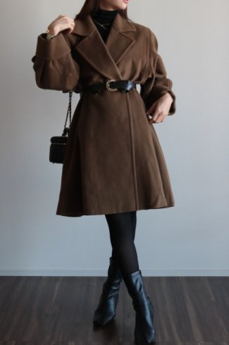【vintage】Yves Saint Laurent / flare design ulster coat